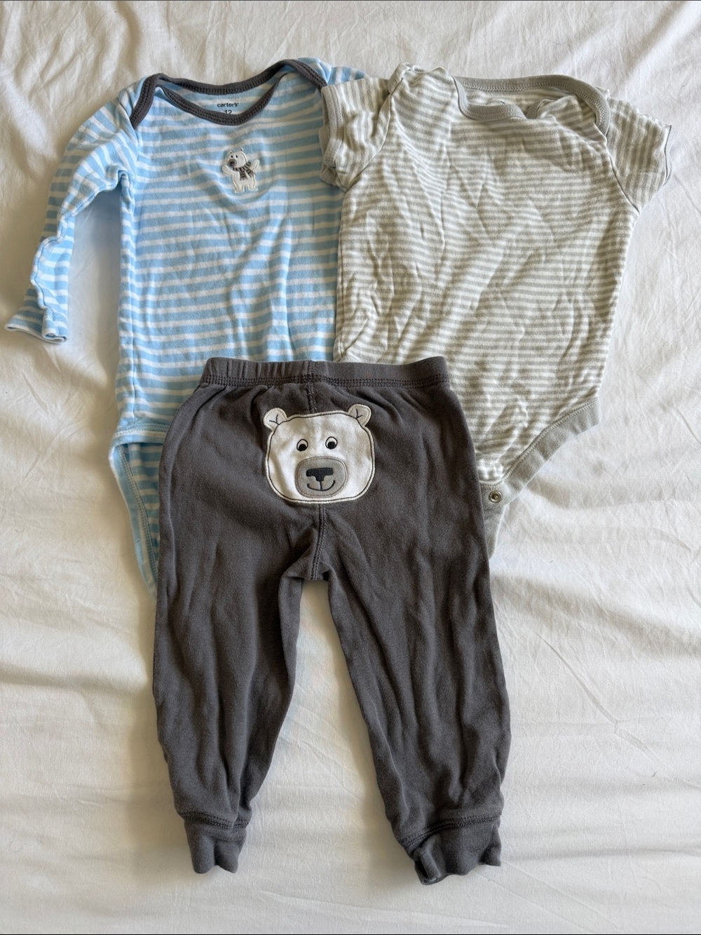 Baby bear striped outfit size 9-12 months